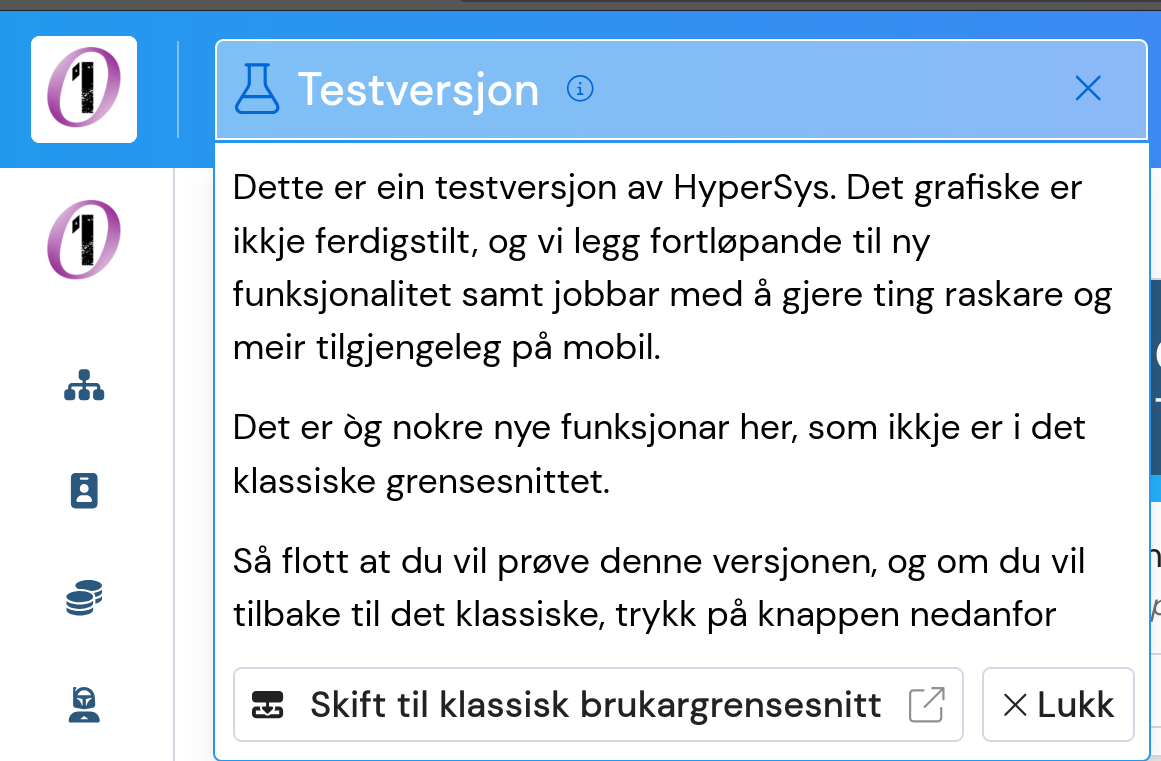 Skifta frå nytt til klassisk grensesnitt